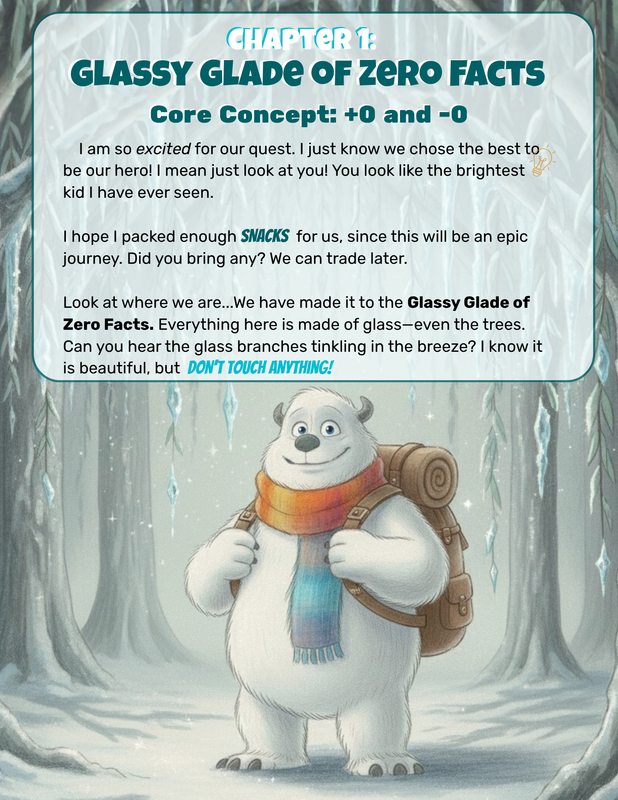 Practice page from the Reti the Yeti math workbook